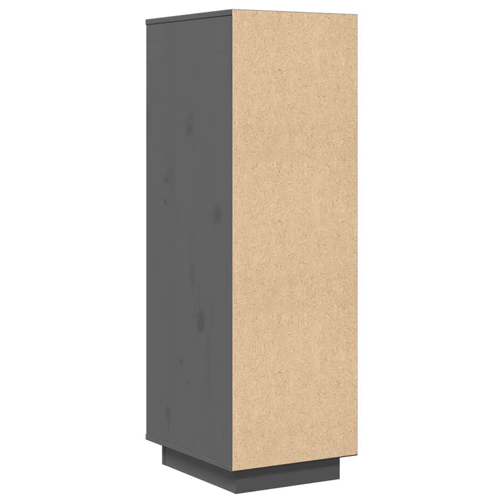 Credenza Grigia 34x40x108,5 cm in Legno Massello di Pino